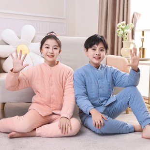 加厚棉服保暖手工棉花棉袄棉裤 校服神器内胆男童棉衣套装 女童冬季