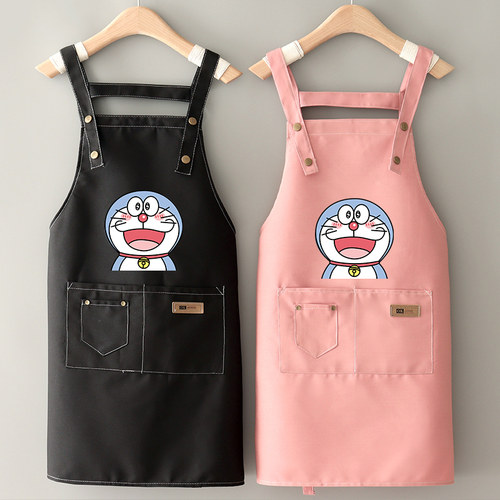 定制印字帆布围裙女做饭画画奶茶男士专用工作服围腰上班日系卡通