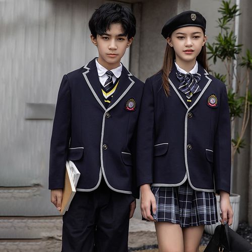 小学生校服春秋装套装英伦风男童女童帅气西服儿童中学生班服定制