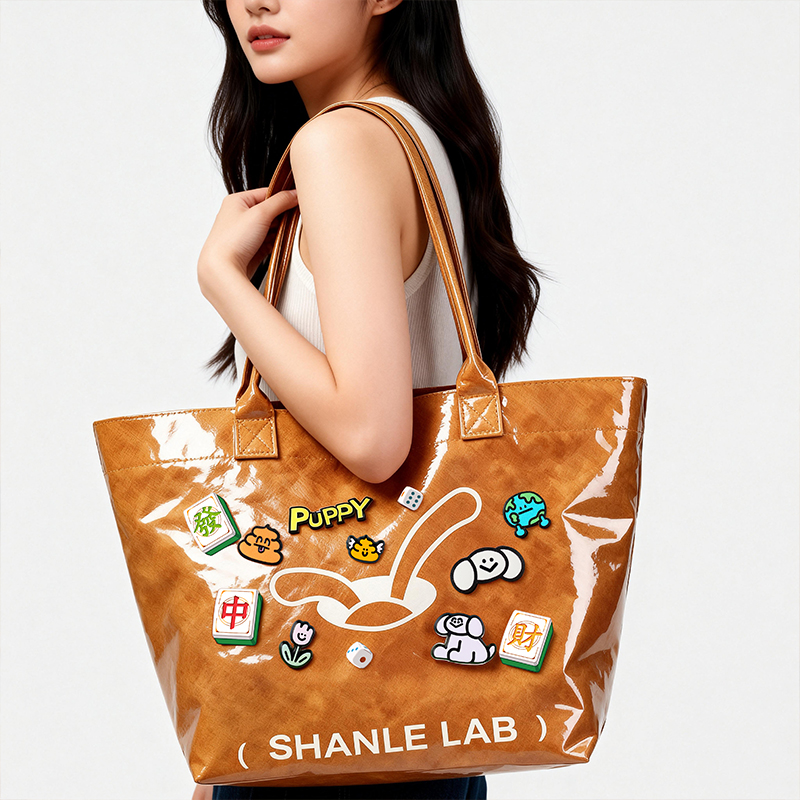 SHANLE LAB闪乐杜邦纸袋环保单肩托特包杜邦纸包可DIY手提包