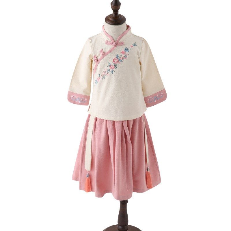 中国风民族童装汉服套装女童宝宝旗袍中式唐装女孩春秋装园服茶服,童装/婴儿装/亲子装,汉服,淘宝优惠券,粉丝福利购,淘宝优惠卷