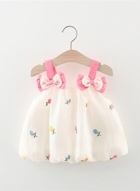 婴儿吊带裙夏装0一1岁幼儿童2小孩3洋气4女宝宝连衣裙5个6月7公主