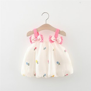 婴儿吊带裙夏装 0一1岁幼儿童2小孩3洋气4女宝宝连衣裙5个6月7公主