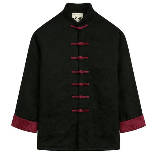 中式唐装男冬季棉服外套中国风棉麻提花加厚棉袄盘扣茶服居家服男