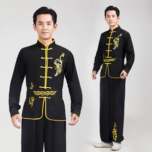 新款武术表演服比赛服舞龙服装舞狮打鼓服演出服太极练功服腰鼓服