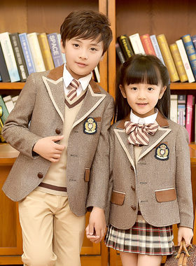 小学生校服西装套装春秋冬季英伦学院风儿童装男童女童幼儿园园服