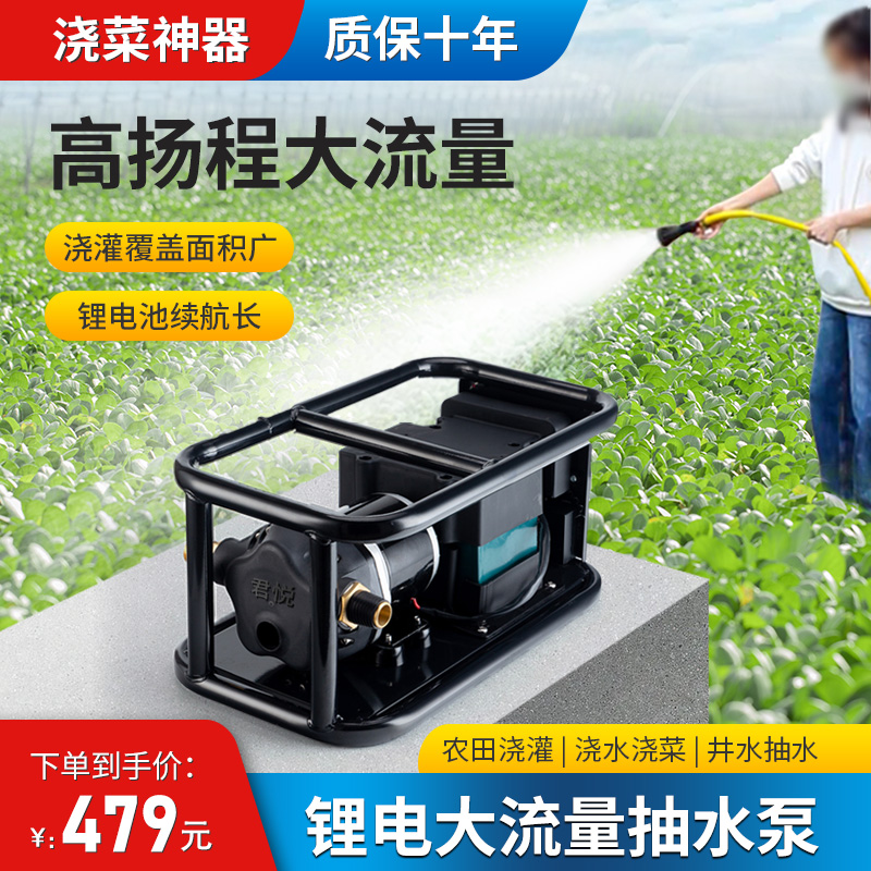 抽水泵浇菜充电式浇菜神器浇水机抽水机农用浇地S灌溉家用菜地田