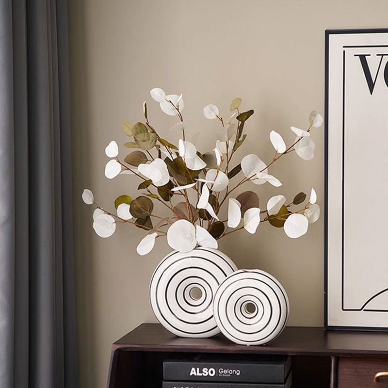 现代家居简c约创意陶瓷花瓶摆件艺术感客厅电视柜办公区桌面装饰