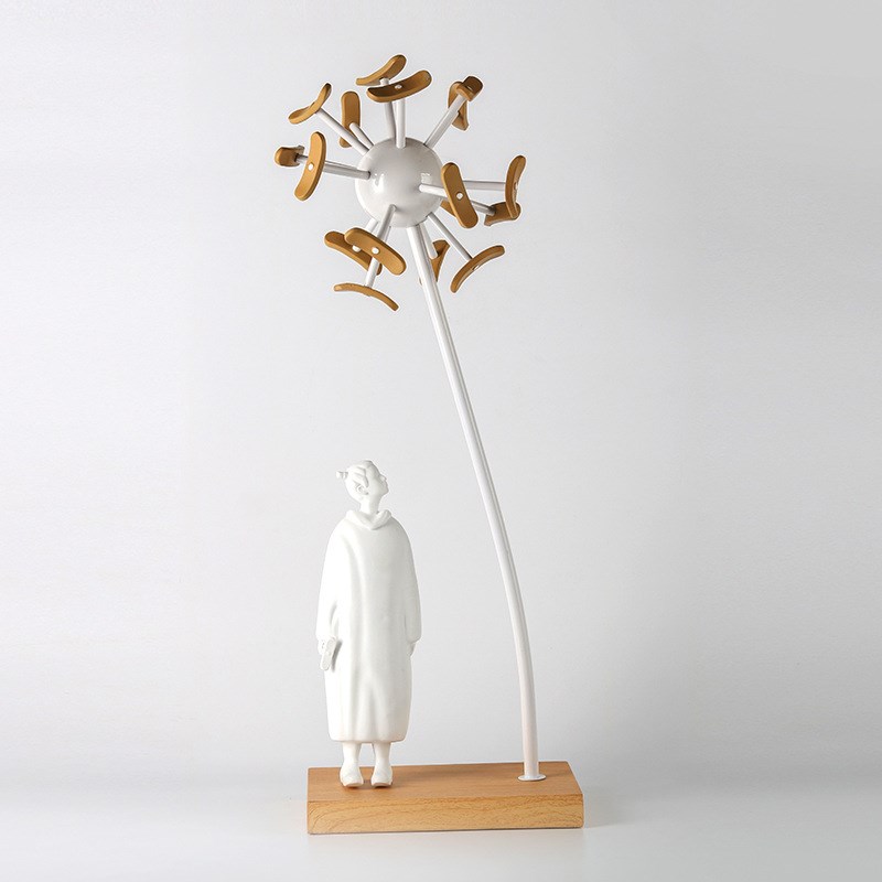 抽象艺术蒲公英人物雕塑摆件高级感样板间K客厅电视酒柜装饰品摆