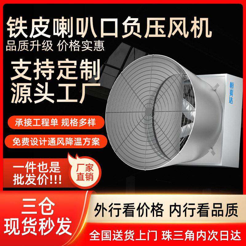 恒爽达蝴蝶门拢风筒负压风机工业排气扇工厂车间通风降温负压风机