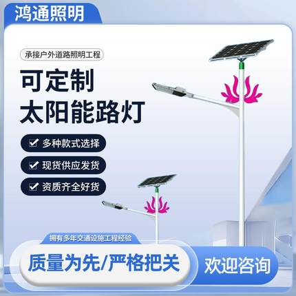 太阳能路灯户外灯全套6米7米8米超亮新农村道路LED照明庭院路灯杆