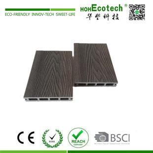 3D深压纹木塑地板厂家户外圆孔地板花园庭院工程室140*25防腐木