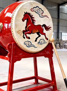 新年节庆玻璃钢大鼓雕塑树脂纤维喜庆道具模型商场广场装饰摆件
