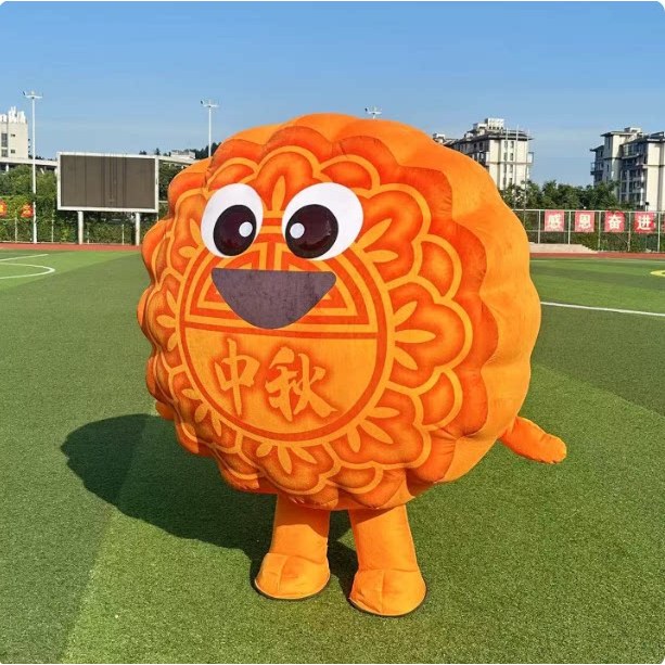 中秋节充气月饼卡通人偶服吉祥物糕点节庆开业宣传活动演出道具