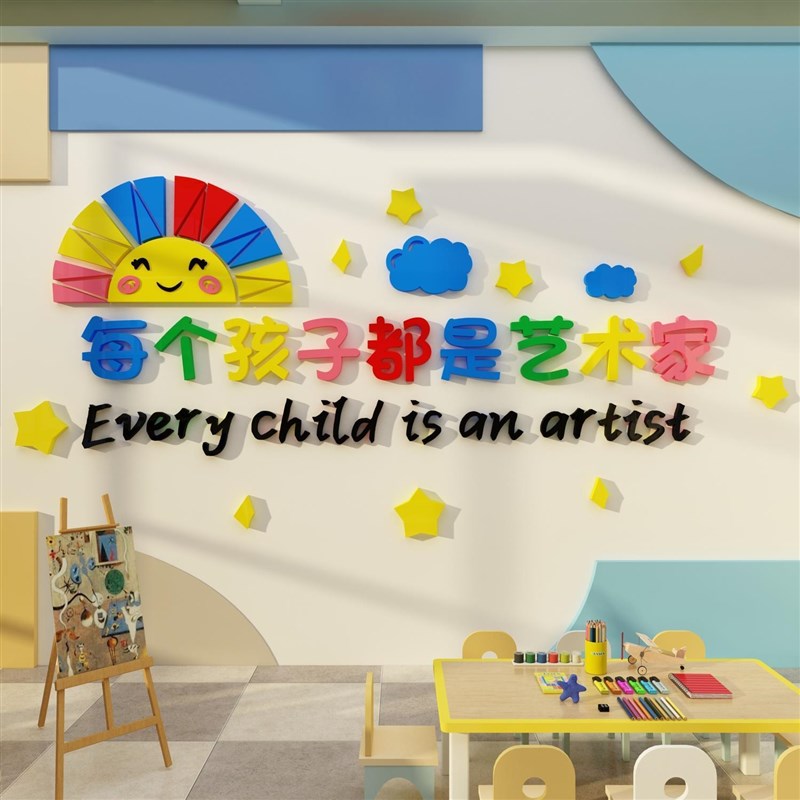 .画室布置美术教室幼儿园墙面装饰环创主题半成品境材Z料文化背景