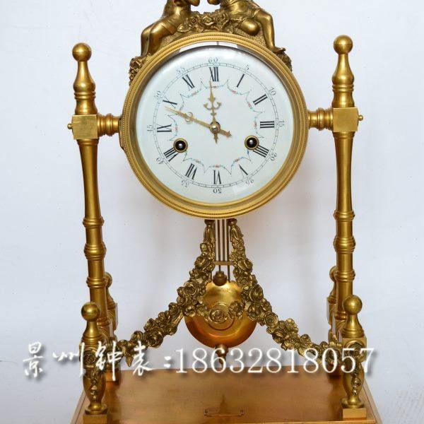 钟表仿古董钟发条机械座钟纯铜欧式古典家居样板间电影道具条案钟