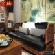 紫檀组合沙发刺猬品全实木花上新中式 沙发木牛皮梨梨奶红木家具苏
