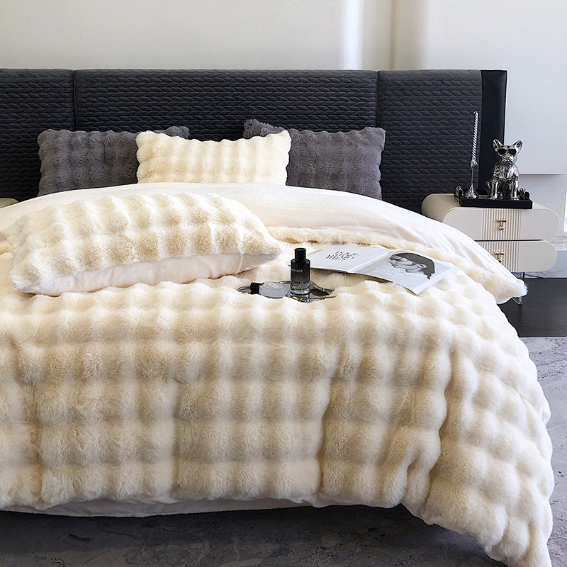 可定制加厚保暖雷克斯兔毛绒被套单件冬季双面绒牛奶绒珊瑚.绒被