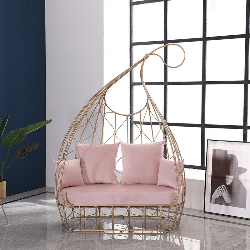 网红创意懒人沙发北o欧双人户外休闲沙发贵妃水滴铁艺沙发椅