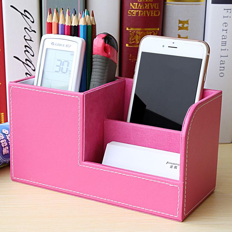 PU皮革笔筒e中小学生笔筒创意办公用品储物多功能桌面文具收纳盒