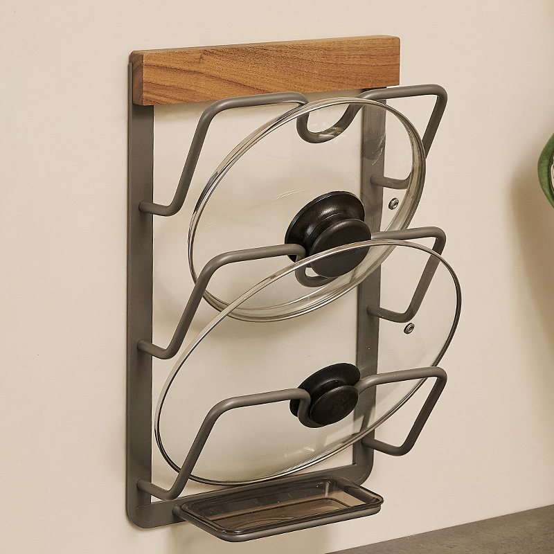 实木枪灰锅盖架免打孔厨房置物架多功能家用收纳架菜板架砧板架,家装主材,锅盖架,淘宝优惠券,粉丝福利购,淘宝优惠卷