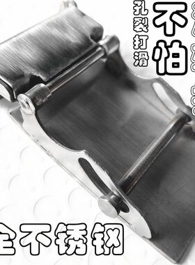 纯钢不锈钢滚轴扣光板腰带扣头无孔无牙裤带头自动滚筒老式皮带扣