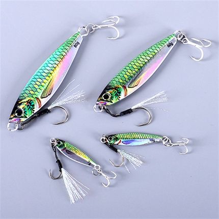 3D打印飘落铁板7-80克远投岸抛铅鱼 双钩路亚饵 淡水海钓渔具假饵