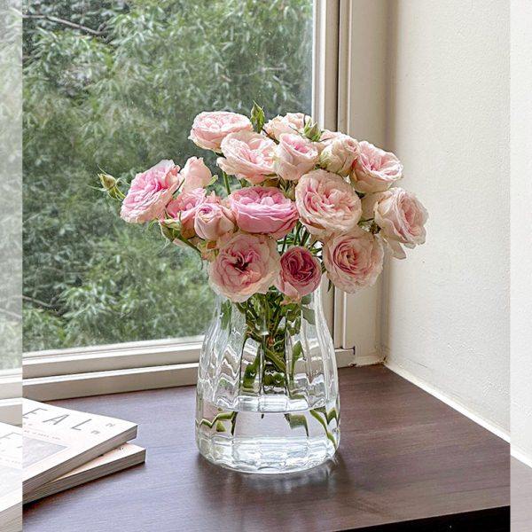 轻奢透明高级感玻璃花瓶摆件客厅插花复古餐桌矮水培玫瑰大肚宽口,鲜花速递/花卉仿真/绿植园艺,花瓶,淘宝优惠券,粉丝福利购,淘宝优惠卷