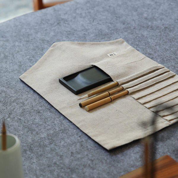 器曰小楷笔袋毛笔袋笔帘文房收纳包环保袋纯手工缝制崇明土布包邮,文具电教/文化用品/商务用品,笔袋,淘宝优惠券,粉丝福利购,淘宝优惠卷