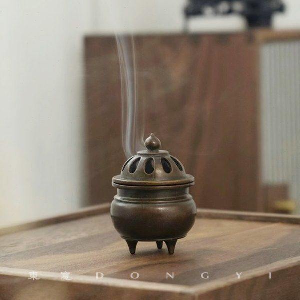 东意文房迷你铜香炉简单特色家用室内香插香粉线香中式禅意香薰炉,家居饰品,香薰炉,淘宝优惠券,粉丝福利购,淘宝优惠卷