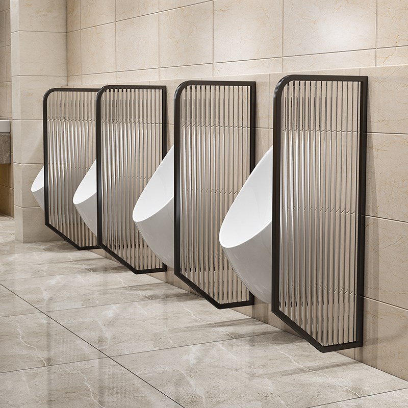 小便池挡板公共卫生间服务区酒店厕所小便斗不锈钢玻X璃隔断板定