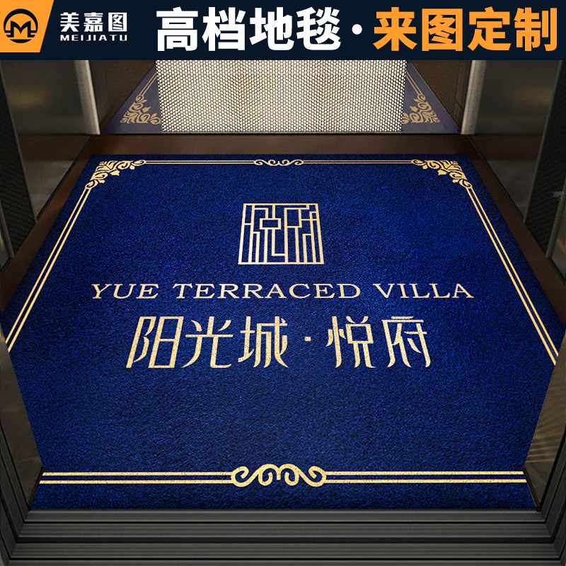 电梯地毯定制logo轿厢地垫定做尺E寸图案星期毯酒店公司门口迎宾