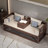 新中式 罗汉床实木家具小户型榆木沙发床禅意民宿简约现代推拉床榻