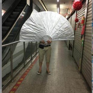 超大扇子/银色大扇子舞蹈扇子扇骨长80公分/定做扇子/双面