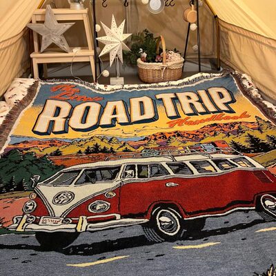Road Trip 公路旅行极限运动毯子沙发毯休闲毯装饰毯个性帐篷毯子