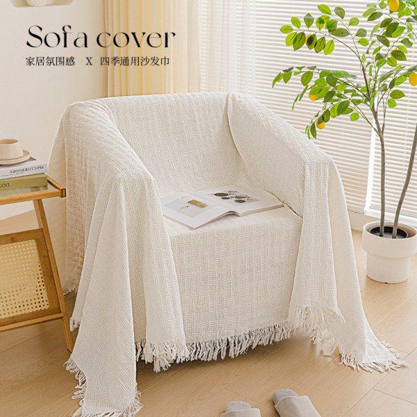 法式高级感奶油风单人沙发盖布巾2024新款全包沙发垫套罩四季通用,居家布艺,沙发垫,淘宝优惠券,粉丝福利购,淘宝优惠卷