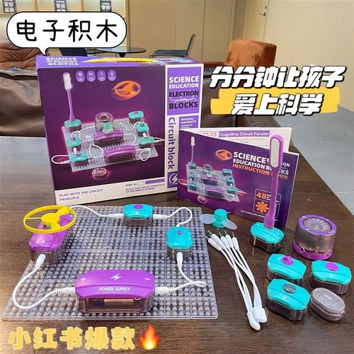 儿童科学小实验套装学生电子积木电路拼装物理6益智玩具8一12岁10