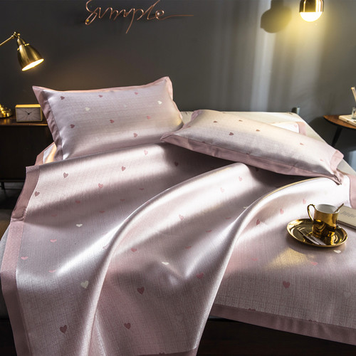 高端夏季爱上裸睡凉感冰丝凉席三件套可折叠可水洗单人空调软席子