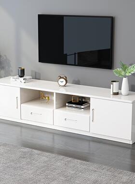 L7实木茶几电视柜组合轻奢小户型客厅家用白色地柜新中式收纳柜定