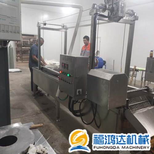 网带压覆式油条油炸机福鸿达油条生产线全自动油条油炸机