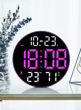 彩色氛围灯12寸大屏多功能时钟北欧简约客厅挂钟LED壁挂钟8011A