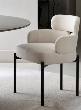 高弹棉轻奢布艺餐椅现代简约家用靠背椅子单人椅休闲洽谈椅化妆椅