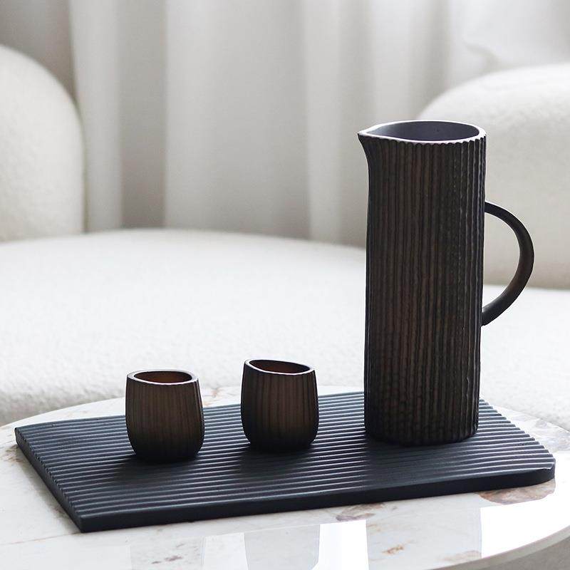 艺术创意条纹长方形托盘客厅桌面茶几餐桌果盘茶盘样板房软装摆件