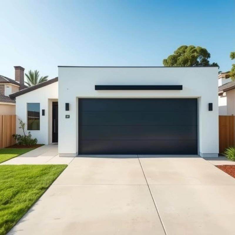 别墅铝合金翻板车库门防盗智能感应电动家用纯平铝板翻板门防盗门