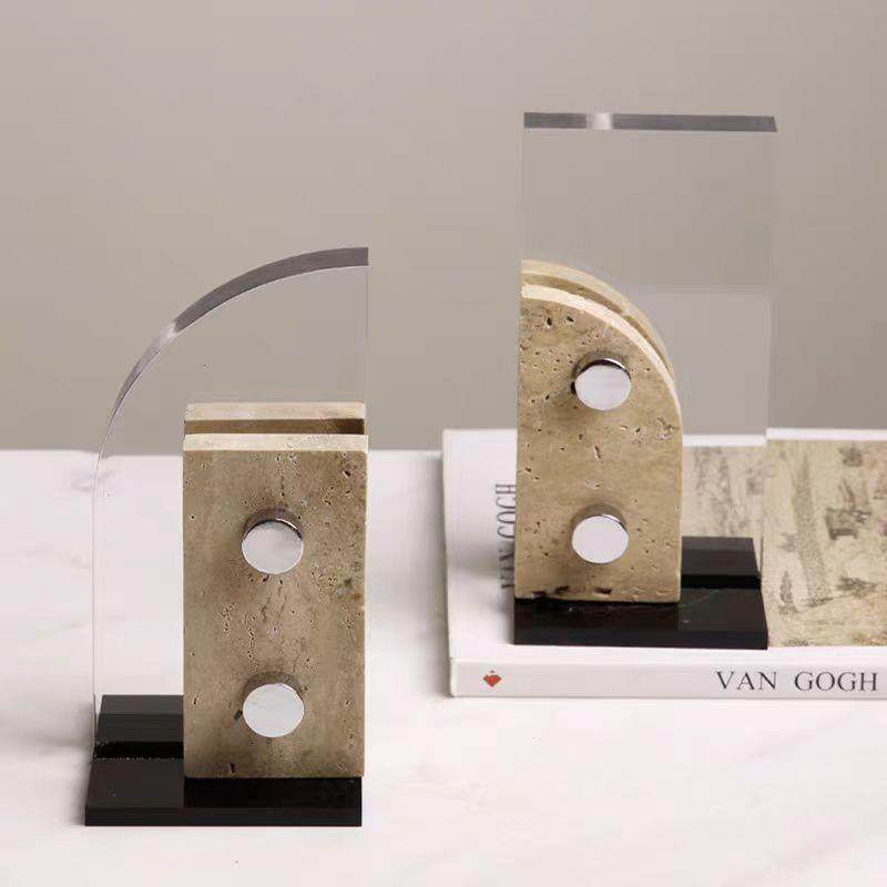 简约现代洞石书档书靠摆件创意几何样板间书房书柜杂志书架装饰品,清洗/食品/商业设备,风口/风叶/风机配件,淘宝优惠券,粉丝福利购,淘宝优惠卷