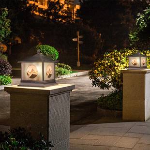 太阳能庭院装饰户外别墅花园防水超亮围墙门柱柱头灯创意工厂