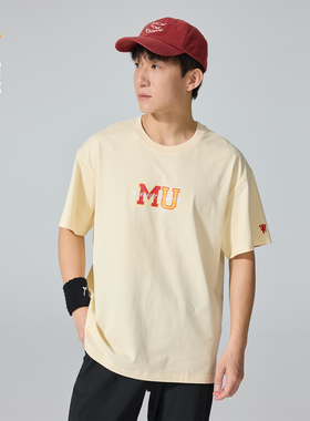 曼联梦剧场重工短袖MUFC曼联短袖T恤足球球迷 米色T恤