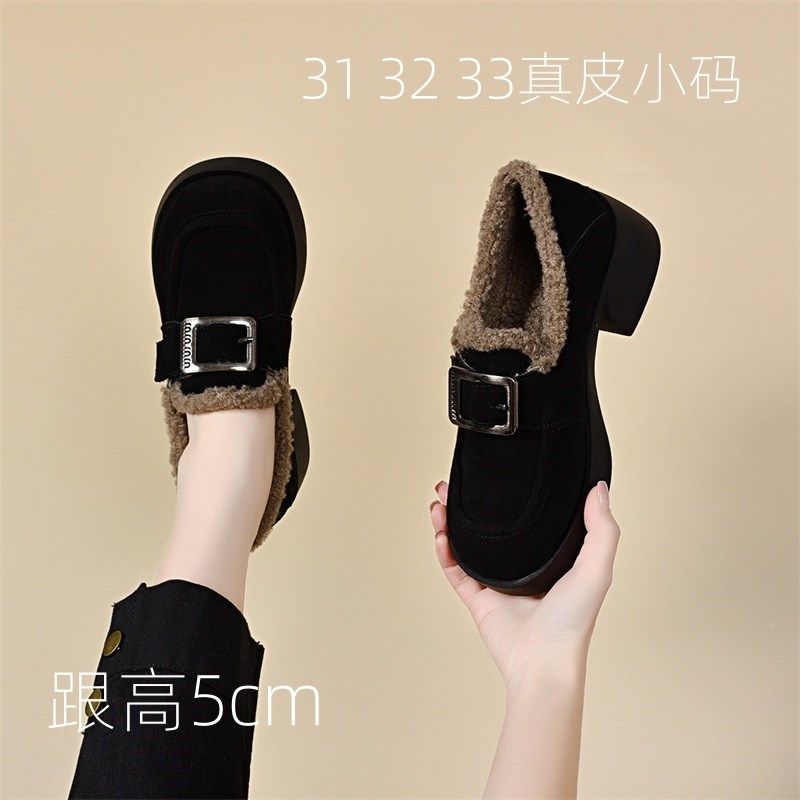 313233真皮磨砂小码复古休闲鞋女2024年秋冬小个子厚底松糕棉单鞋,女鞋,棉鞋,淘宝优惠券,粉丝福利购,淘宝优惠卷