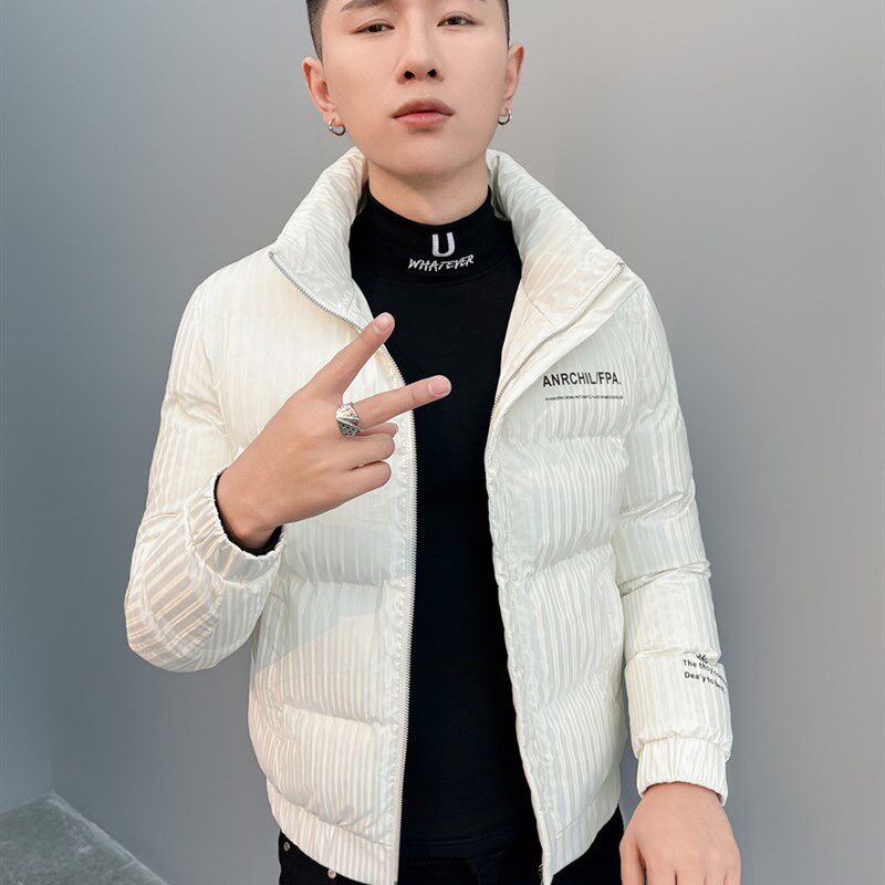 冬季新款羽绒棉衣男韩版潮流帅气修身短款棉服百搭时尚加厚男外套