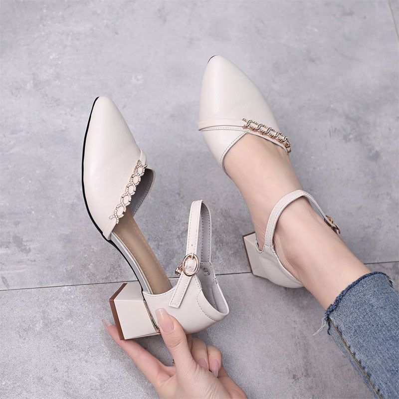 小码凉鞋女31 32 33粗跟真皮软底小个子高跟鞋夏季新款镂空洞洞鞋,女鞋,时装凉鞋,淘宝优惠券,粉丝福利购,淘宝优惠卷